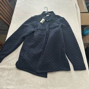 Faherty Blue Quilted Lightweight Jacket